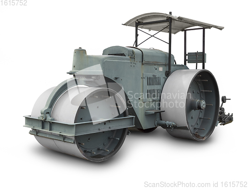 Image of historic road roller