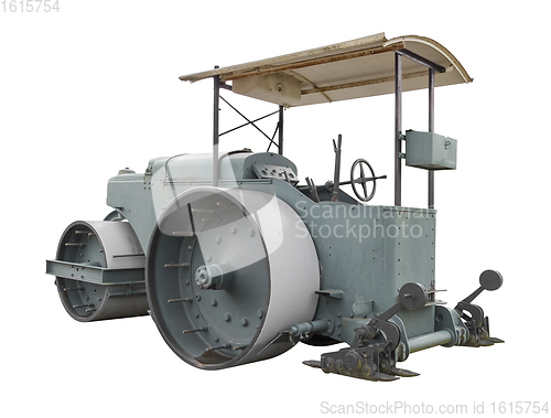 Image of historic road roller