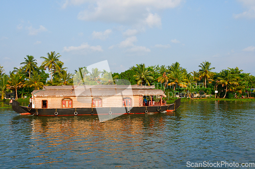 Image of Houseboat on Kerala backwaters, India