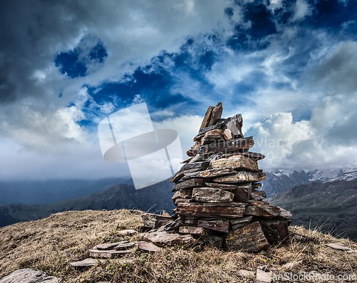 Image of Stone cairn in Himalayas