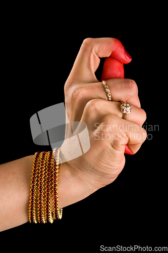 Image of Kapittha hasta of indian dance Bharata Natyam