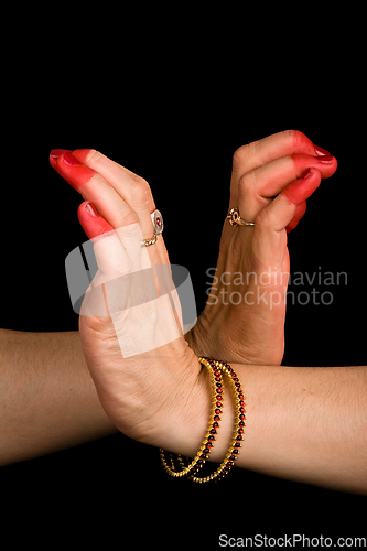 Image of Nagabandha hasta of indian dance Bharata Natyam