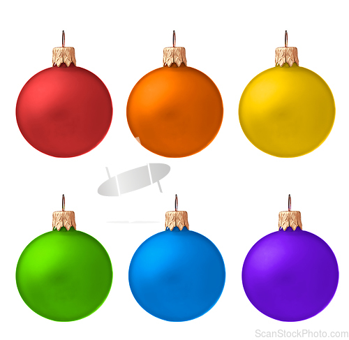 Image of set of christmas ornaments isolated