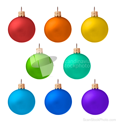 Image of set of christmas ornaments isolated