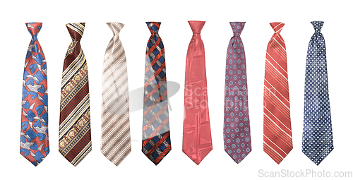 Image of Set of man's ties isolated