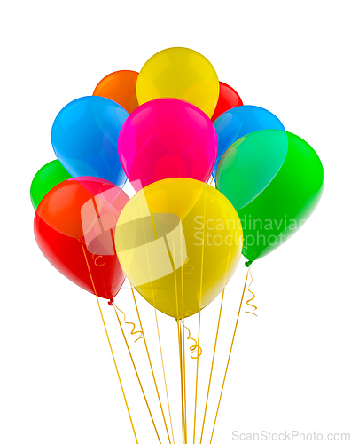 Image of Colorful multicolored balloons isolated on white