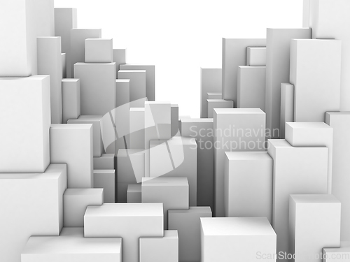 Image of Abstract city of white blocks