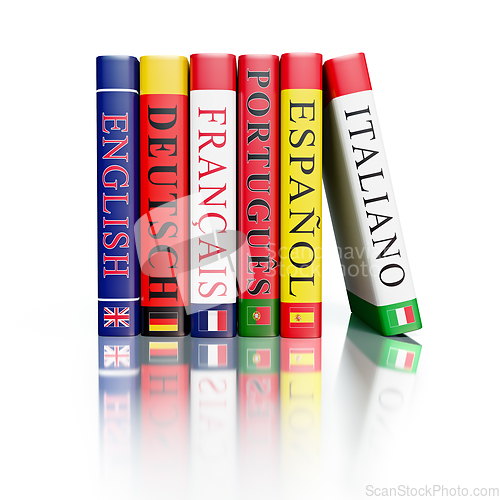 Image of Stack of dictionaries isolated