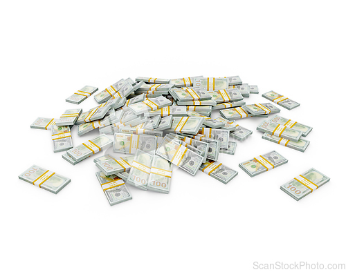 Image of Pile of dollar bundles