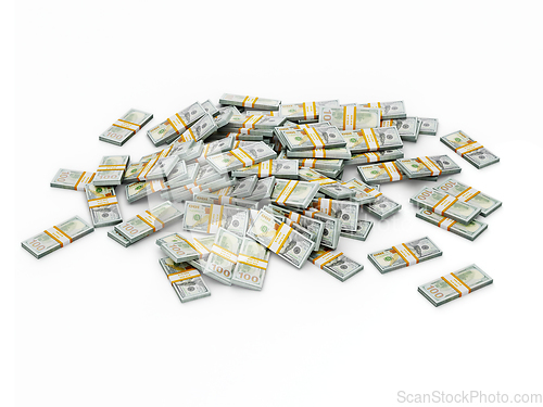 Image of Pile of dollar bundles