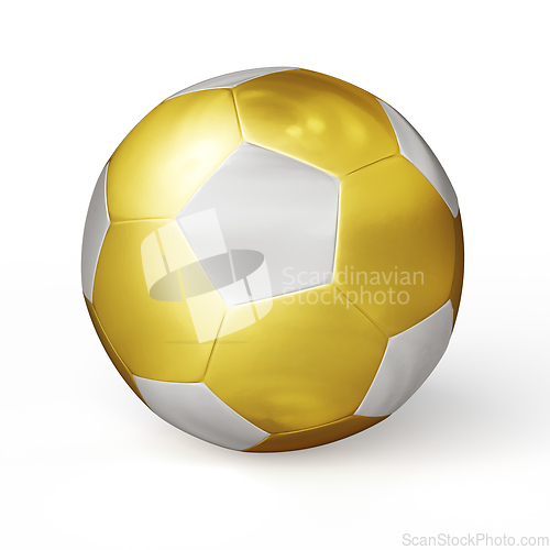 Image of Golden soccer ball isolated