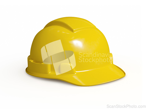 Image of Yellow hard hat of construction worker isolated