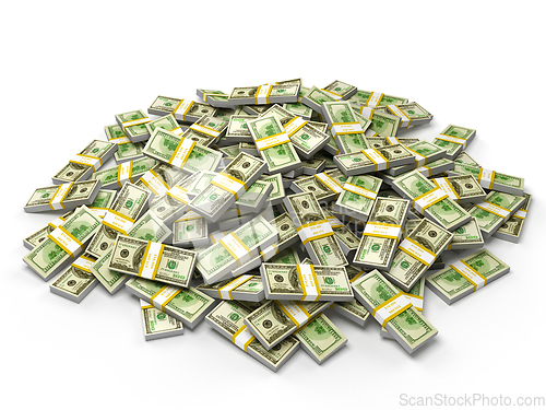 Image of Pile of dollar bundles