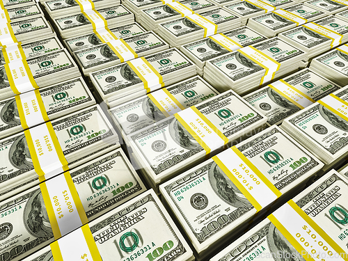 Image of Background of rows of dollar bundles