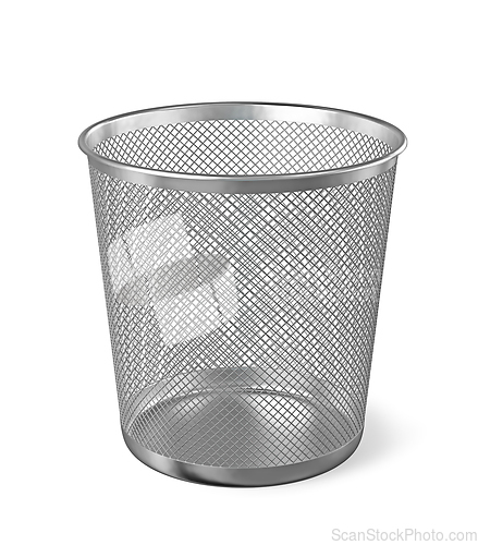 Image of Metal paper bin isolated