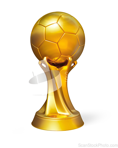 Image of Golden soccer ball award prize isolated