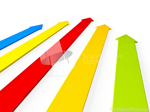Image of Upward colorful arrows rising