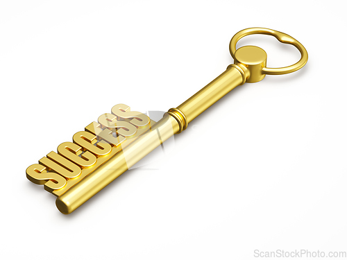 Image of Key to success made of gold isolated