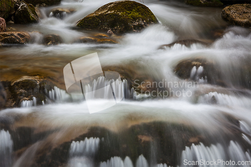 Image of Cascade of Sibli-Wasserfall. Rottach-Egern, Bavaria, Germany