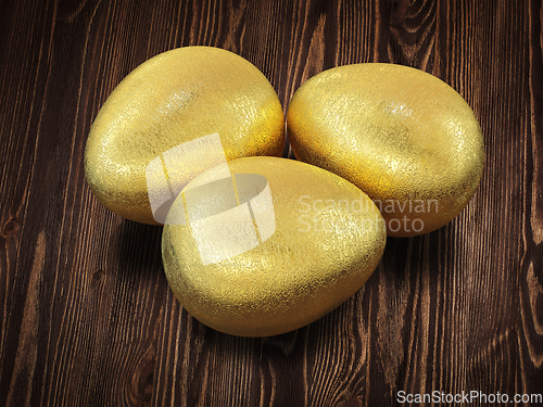 Image of Golden Easter eggs