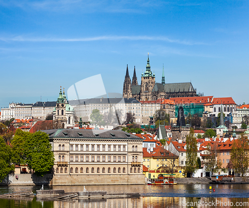 Image of View of Charles bridge over Vltava river and Gradchany