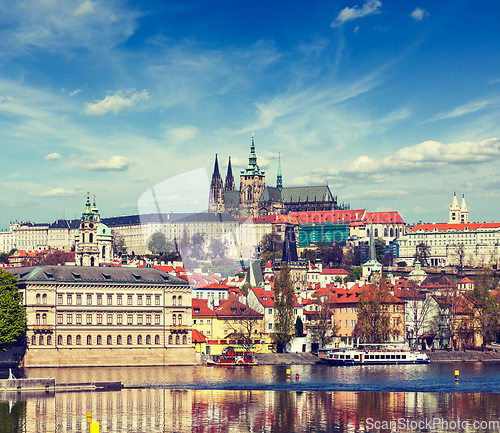 Image of View of Charles bridge over Gradchany