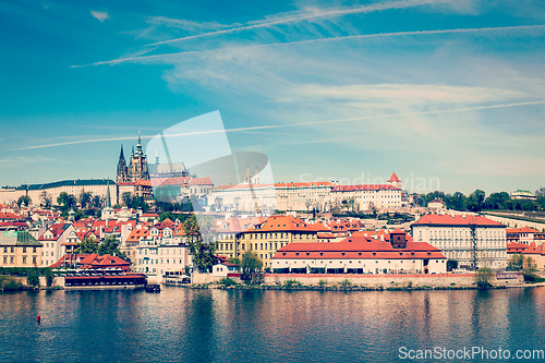 Image of View of Charles bridge over Vltava river and Gradchany