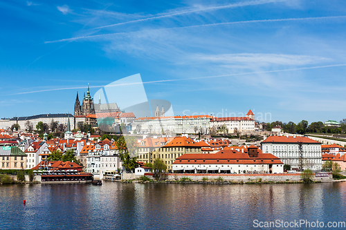 Image of View of Charles bridge over Vltava river and Gradchany