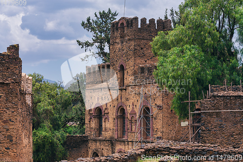 Image of Fasil Ghebbi, castle in Gondar, Ethipia Heritage