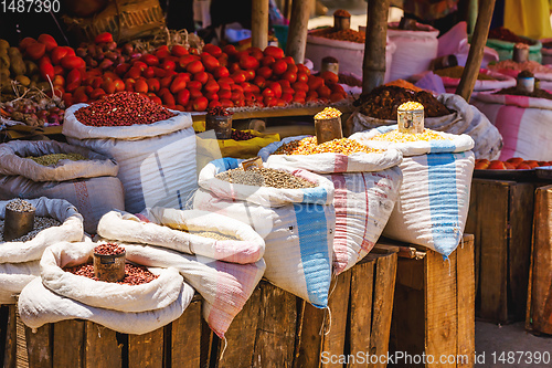 Image of fresh pulses at marketplace