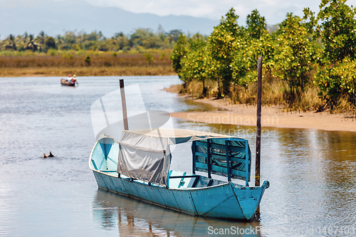 Image of rusted abandoned boat, Maroantsetra, Madagascar