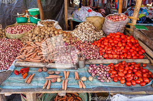 Image of fresh vegetables at the marketplace, Madagascar