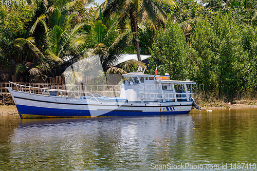 Image of rusted abandoned boat, Maroantsetra, Madagascar