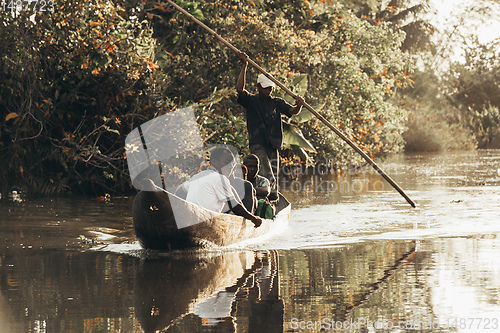 Image of Daily life in madagascar countryside on river