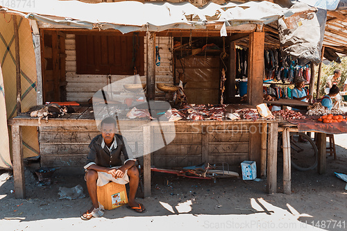 Image of Malagasy marketplace on main street of Maroantsetra, Madagascar