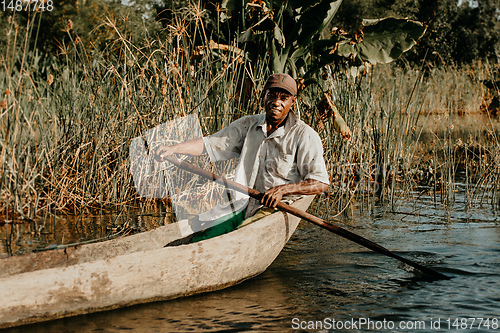 Image of Daily life in madagascar countryside on river