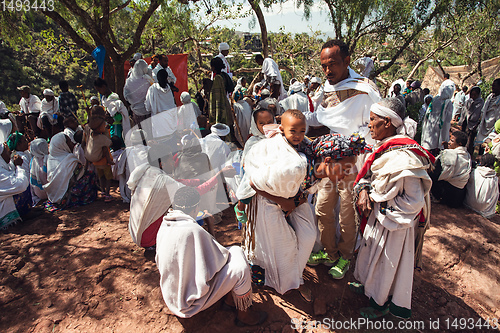 Image of orthodox Christian Ethiopian people, Lalibela Ethiopia