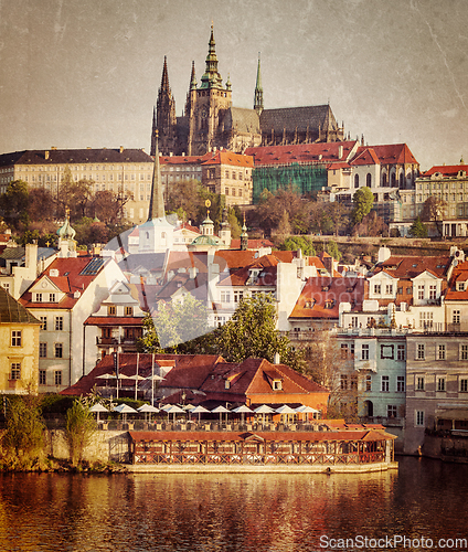 Image of View of Mala Strana and Prague castle over Vltava river