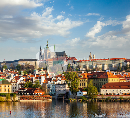 Image of View of Mala Strana and Prague castle over Vltava river