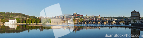 Image of View of Charles bridge over Vltava river and Gradchany (Prague C