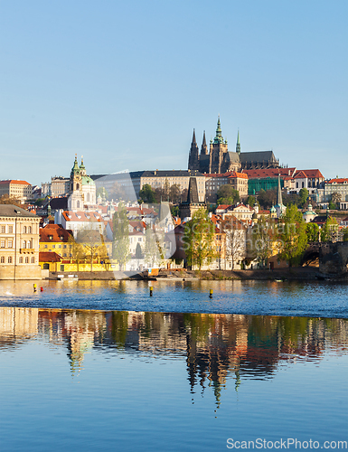 Image of View of Charles bridge over Vltava river and Gradchany