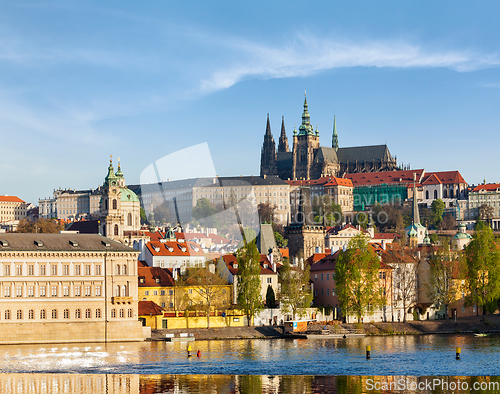 Image of View of Mala Strana and Prague castle over Vltava river