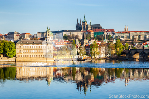 Image of View of Mala Strana and Prague castle over Vltava