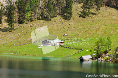 Image of Obersee lake. Bavaria, Germany