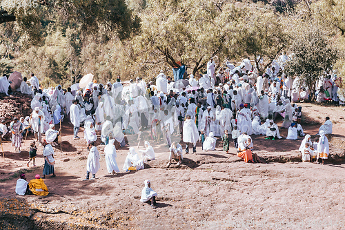 Image of orthodox Christian Ethiopian people, Lalibela Ethiopia