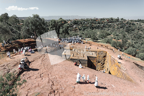 Image of orthodox Christian Ethiopian people, Lalibela Ethiopia