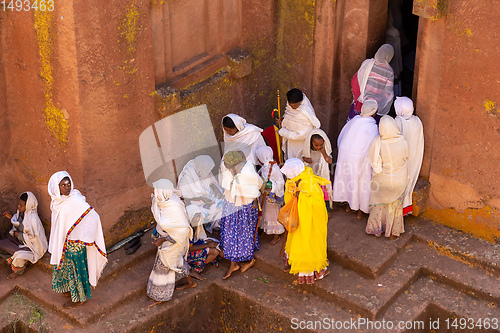 Image of orthodox Christian Ethiopian people, Lalibela Ethiopia