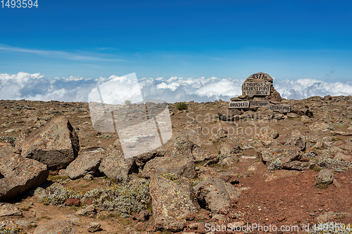 Image of The highest peak signpost of Bale Mountain