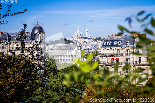 Image of Paris city aerial view from the Buttes-Chaumont, Paris