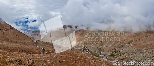 Image of Himalayan landscape with road, Ladakh, India